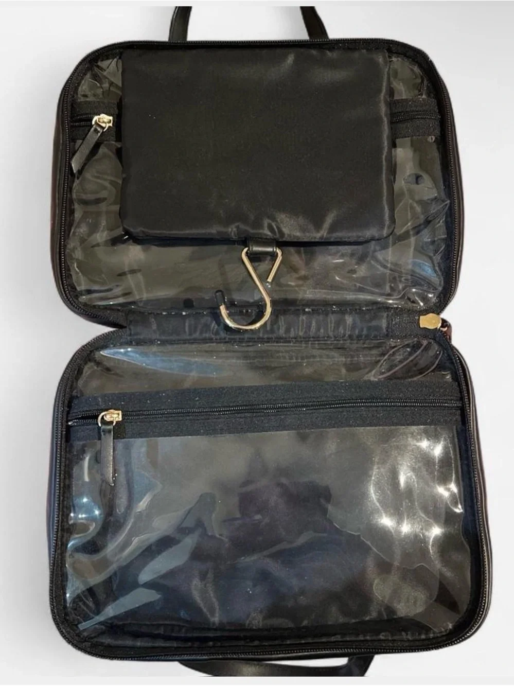 Victoria's Secret Black Makeup Tote with Multicolor Logo